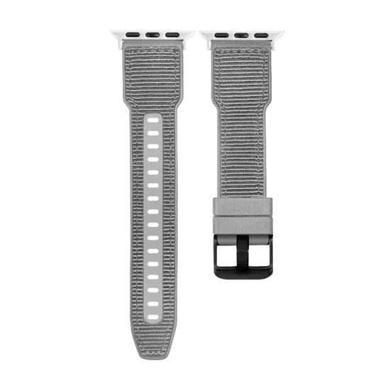 For Apple Watch Series 4 44mm Hybrid Braid Nylon Silicone Watch Band(Grey) by bashfashion