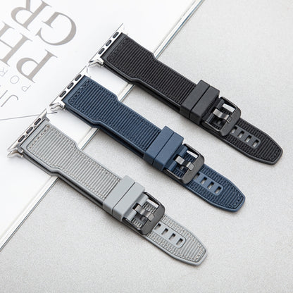 For Apple Watch Series 2 38mm Hybrid Braid Nylon Silicone Watch Band(Grey) by bashfashion