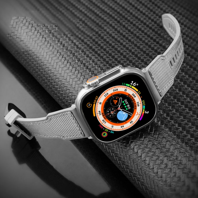 For Apple Watch 38mm Hybrid Braid Nylon Silicone Watch Band(Grey) by bashfashion