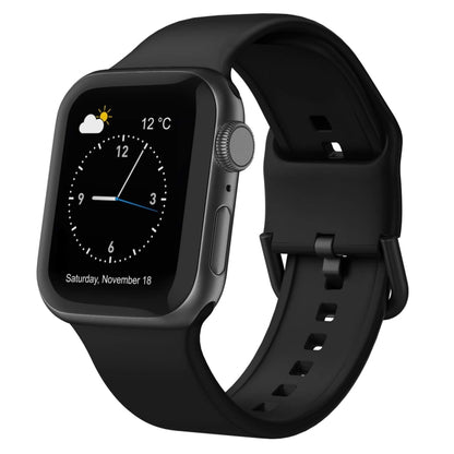 For Apple Watch Ultra 49mm Pin Buckle Silicone Watch Band(Black) by bashfashion