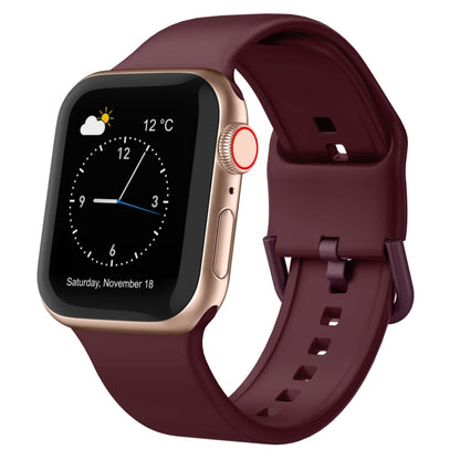 For Apple Watch Ultra 49mm Pin Buckle Silicone Watch Band(Wine Red) by bashfashion
