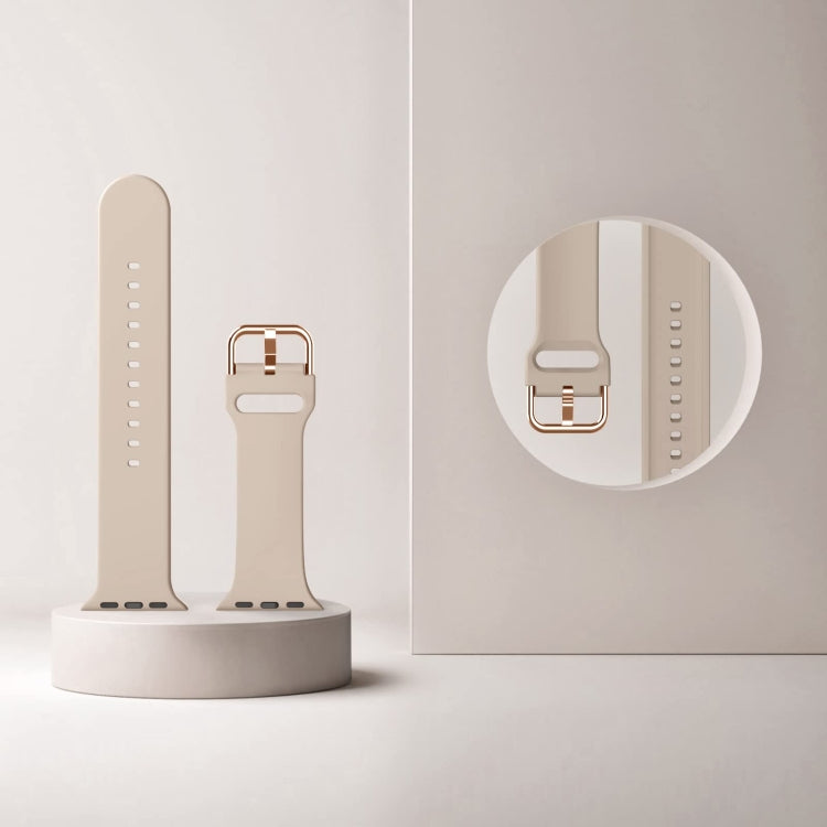 For Apple Watch Ultra 49mm Pin Buckle Silicone Watch Band(Milk Tea) by bashfashion