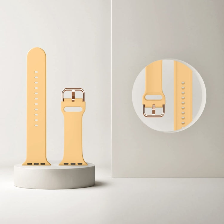 For Apple Watch Ultra 49mm Pin Buckle Silicone Watch Band(Light Orange) by bashfashion