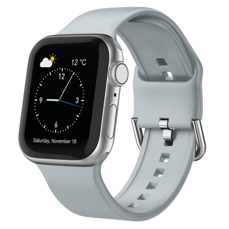 For Apple Watch Ultra 49mm Pin Buckle Silicone Watch Band(Light Grey) by bashfashion