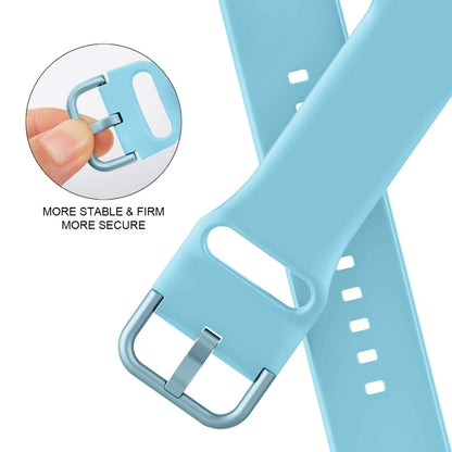 For Apple Watch Ultra 49mm Pin Buckle Silicone Watch Band(Light Blue) by bashfashion