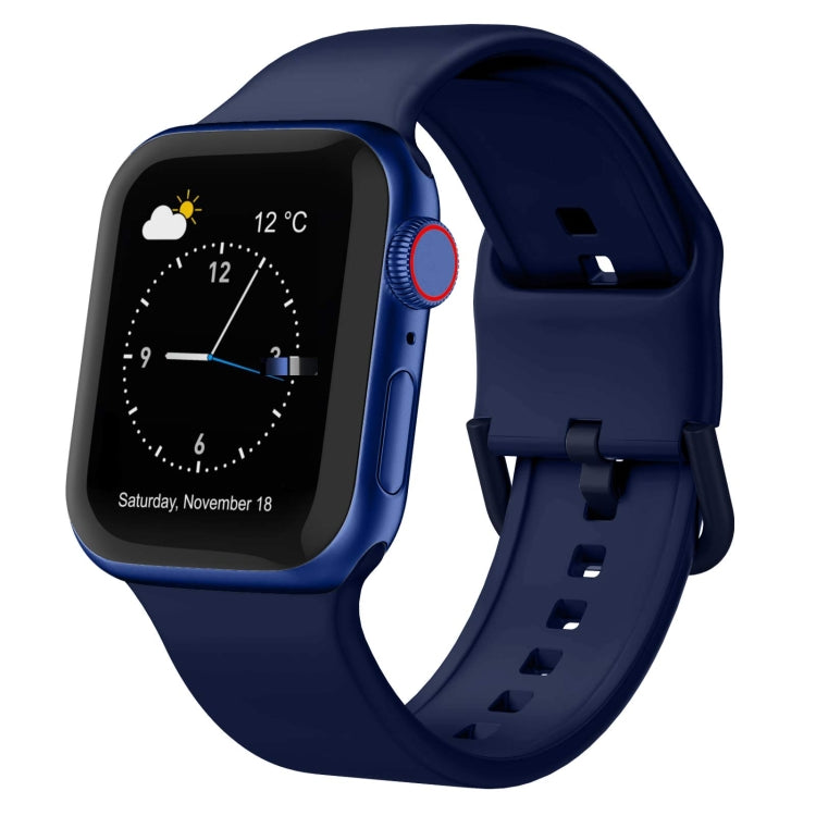 For Apple Watch Ultra 49mm Pin Buckle Silicone Watch Band(Midnight Blue) by bashfashion