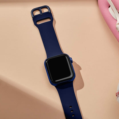 For Apple Watch Ultra 49mm Pin Buckle Silicone Watch Band(Midnight Blue) by bashfashion