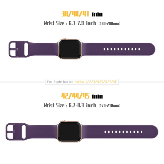 For Apple Watch Series 2 42mm Pin Buckle Silicone Watch Band(Dark Purple) by bashfashion
