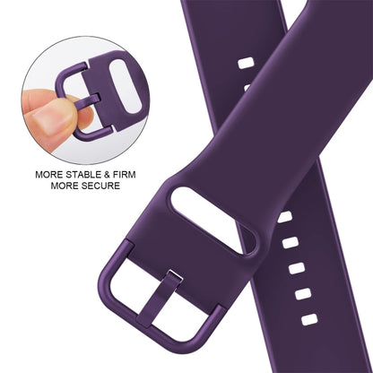 For Apple Watch Series 2 42mm Pin Buckle Silicone Watch Band(Dark Purple) by bashfashion