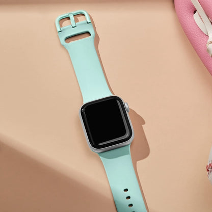 For Apple Watch Ultra 2 49mm Pin Buckle Silicone Watch Band(Mint Green) by bashfashion