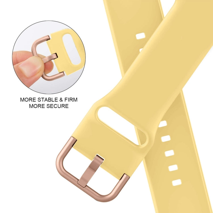 For Apple Watch Ultra 2 49mm Pin Buckle Silicone Watch Band(Yellow) by bashfashion