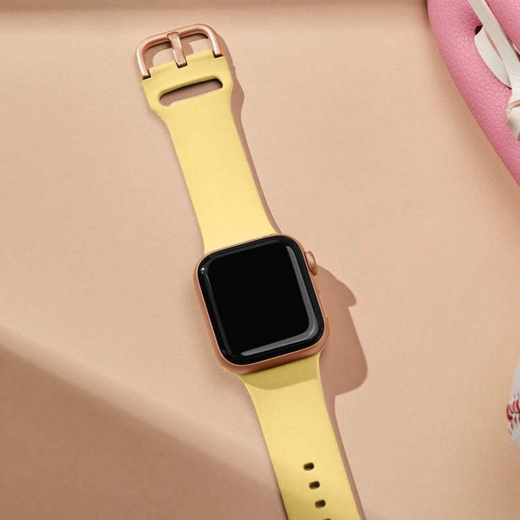 For Apple Watch Ultra 2 49mm Pin Buckle Silicone Watch Band(Yellow) by bashfashion
