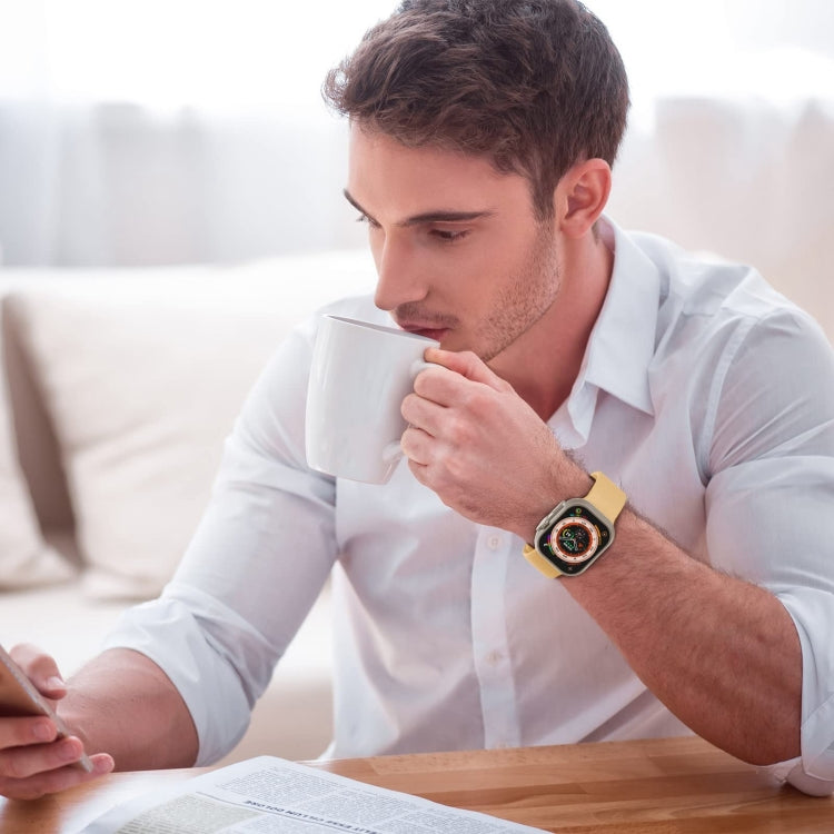 For Apple Watch Ultra 2 49mm Pin Buckle Silicone Watch Band(Light Orange) by bashfashion