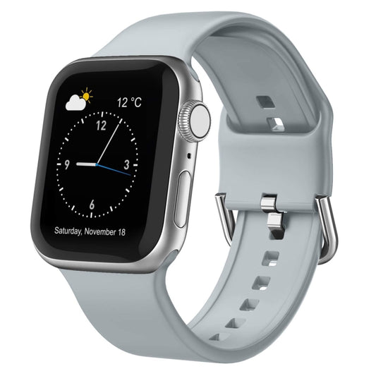 For Apple Watch Ultra 2 49mm Pin Buckle Silicone Watch Band(Light Grey) by bashfashion