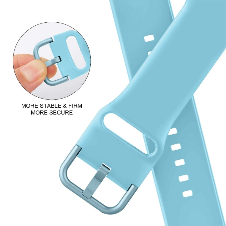 For Apple Watch Ultra 2 49mm Pin Buckle Silicone Watch Band(Light Blue) by bashfashion