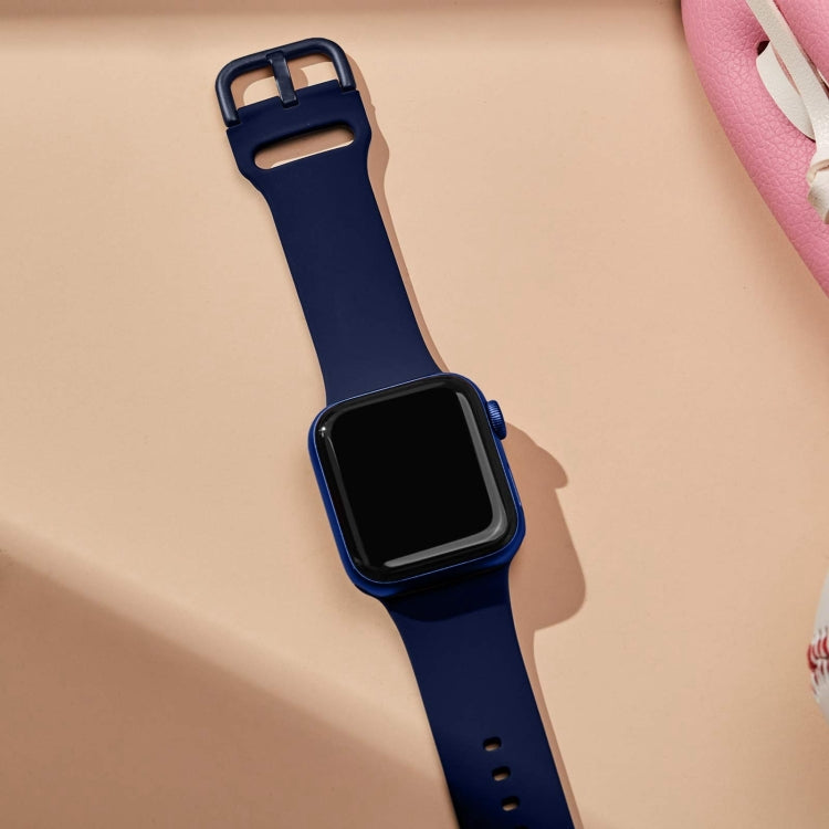 For Apple Watch Ultra 2 49mm Pin Buckle Silicone Watch Band(Midnight Blue) by bashfashion