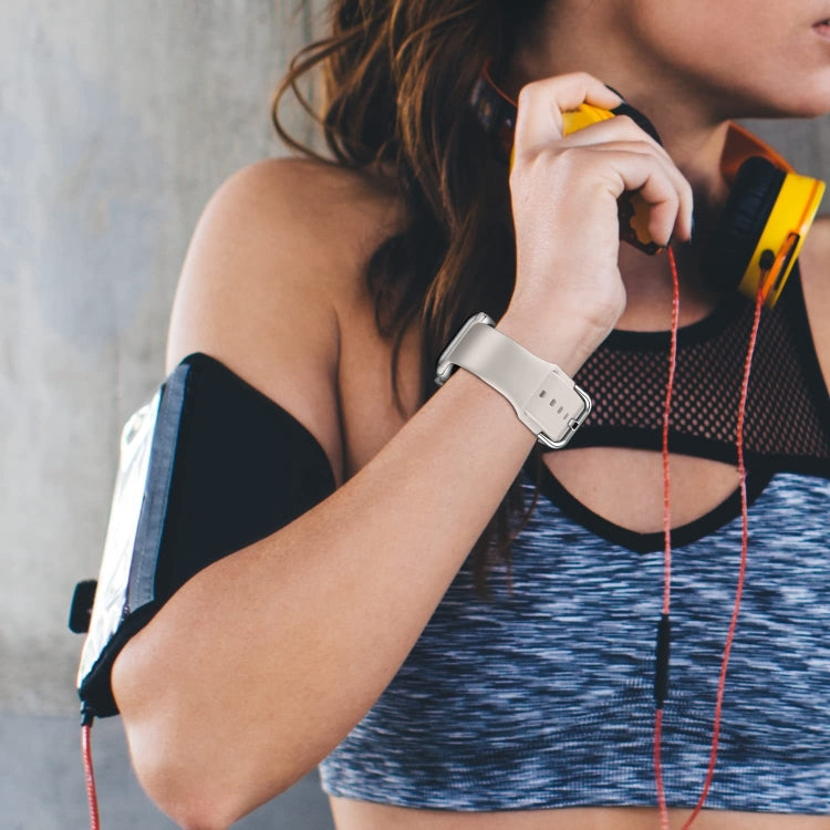 For Apple Watch Ultra 2 49mm Pin Buckle Silicone Watch Band(Starlight) by bashfashion