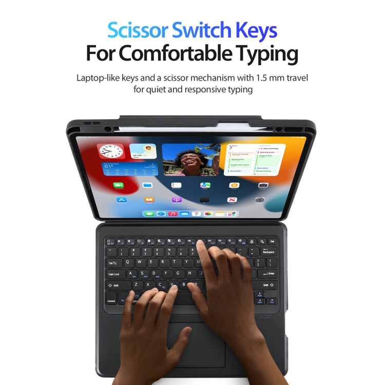 For iPad Pro 12.9 2022 / 2021 / 2020 / Air 13 2024 DUX DUCIS DK Series Magnetic Wireless Bluetooth Keyboard Tablet Case(Black) by DUX DUCIS