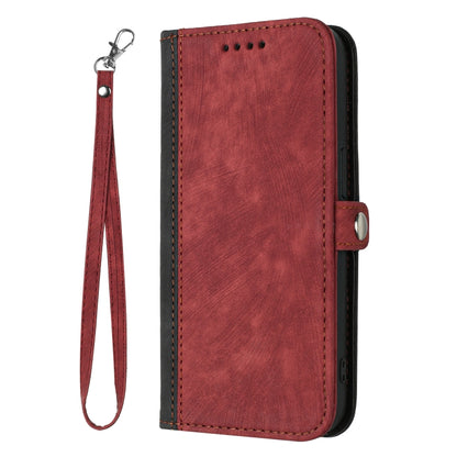 For iPhone 16e Side Buckle Double Fold Hand Strap Leather Phone Case(Red) by bashfashion