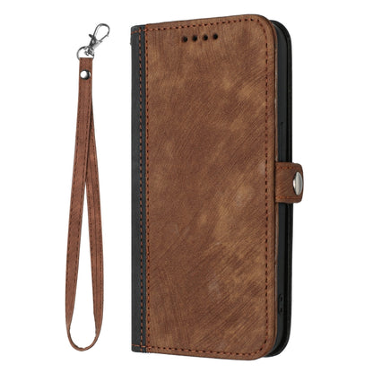 For iPhone 16e Side Buckle Double Fold Hand Strap Leather Phone Case(Brown) by bashfashion
