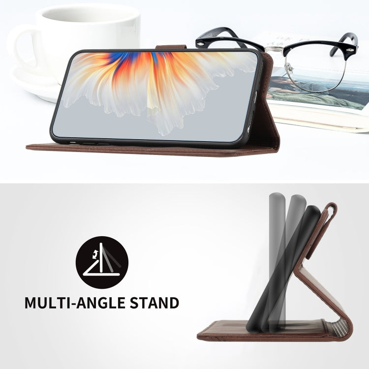 For iPhone 16e Heart Pattern Skin Feel Leather Phone Case(Brown) by bashfashion