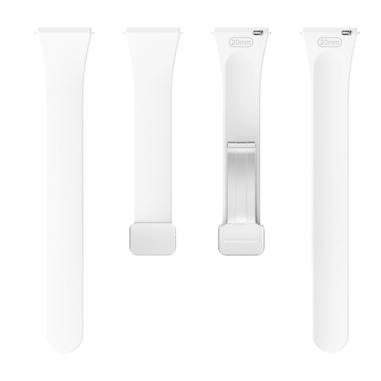 For Samsung Galaxy Watch 6 / 6 Classic Magnetic Silver Buckle Slim Silicone Watch Band(White) by bashfashion