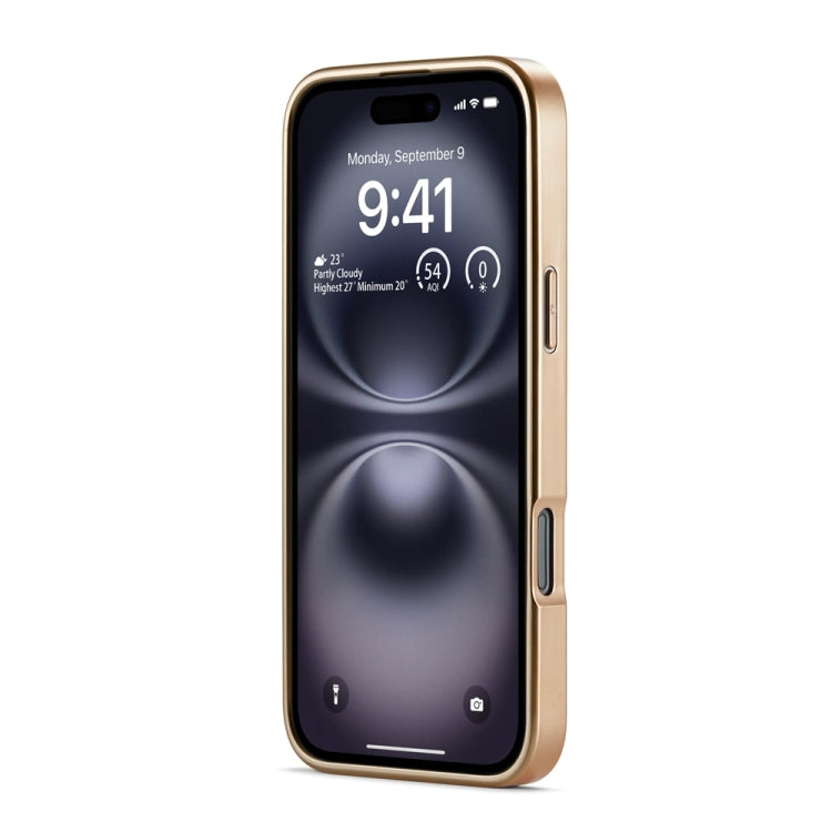 For iPhone 16 Plus Fierre Shann Python Texture Electroplating PU Phone Case(Black) by FIERRE SHANN