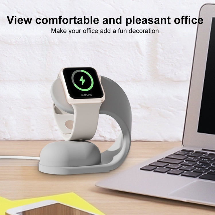 For Apple Watch Series Smart Watch U-shaped Silicone Charging Holder(Grey) by bashfashion