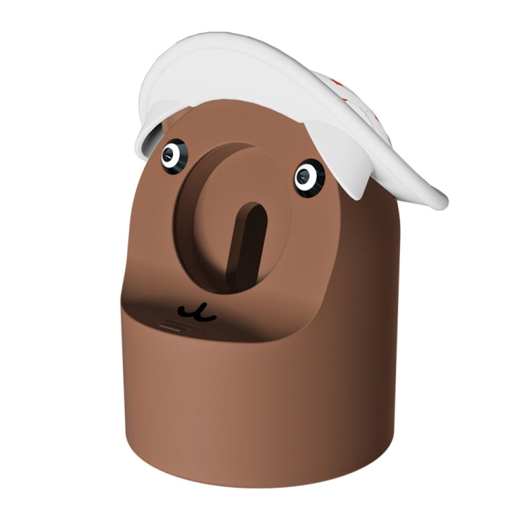 For Apple Watch Series Hat Bear Shaped Silicone Charging Base(Brown) by bashfashion