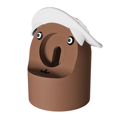 For Apple Watch Series Hat Bear Shaped Silicone Charging Base(Brown) by bashfashion