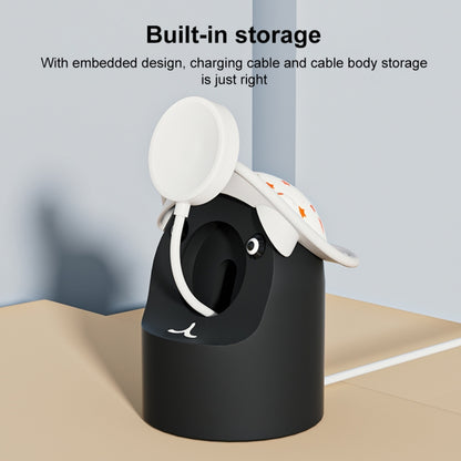 For Apple Watch Series Hat Bear Shaped Silicone Charging Base(Pink) by bashfashion