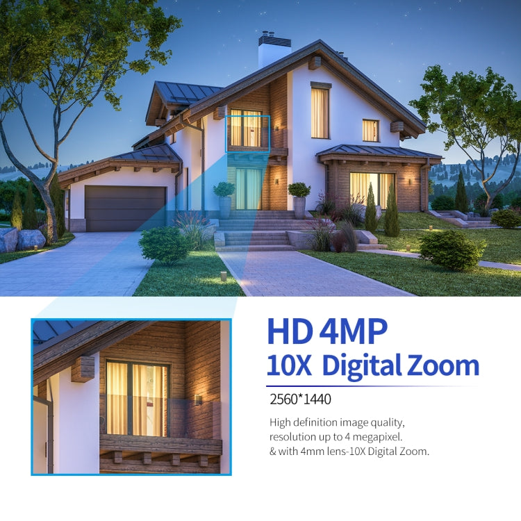 ESCAM PT304 HD 4MP Humanoid Detection Tracking WiFi Connection Sound Alarm Intelligent Night Vision H.265 Camera(US Plug) by ESCAM