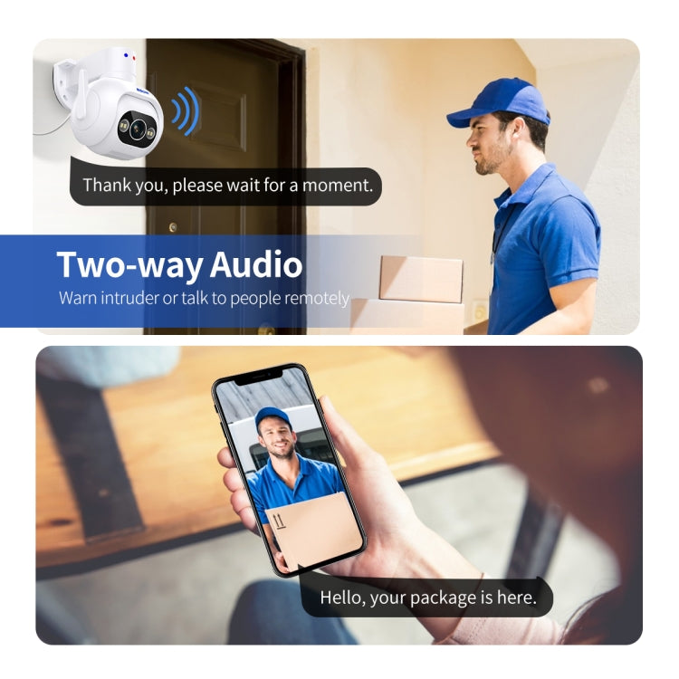 ESCAM PT304 HD 4MP Humanoid Detection Tracking WiFi Connection Sound Alarm Intelligent Night Vision H.265 Camera(AU Plug) by ESCAM