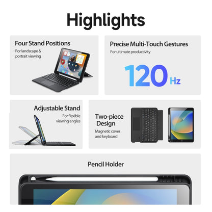 For iPad 10.2 2019/2020/2021/Air 2019 DUX DUCIS DK Series Magnetic Wireless Bluetooth Keyboard Tablet Case(Black) by DUX DUCIS