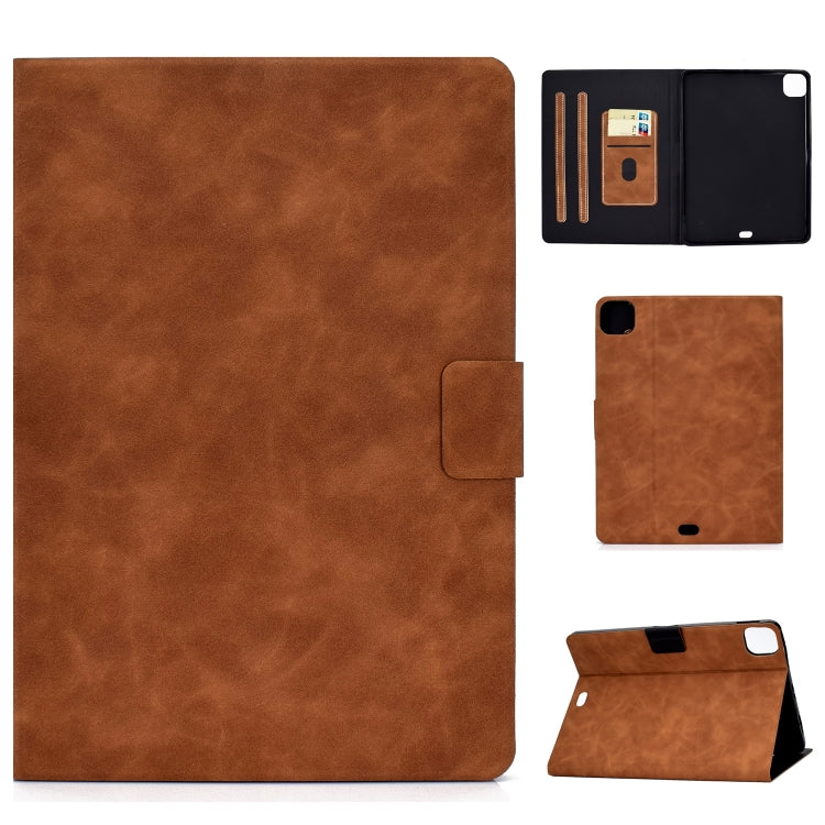 For iPad Air 2022 / 2020 10.9 Cowhide Texture Leather Smart Tablet Case(Brown) by bashfashion