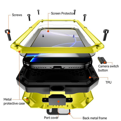 For iPhone 17 Pro Max R-JUST Sliding Camera IP54 Life Waterproof Holder Phone Case(Yellow) by R-JUST