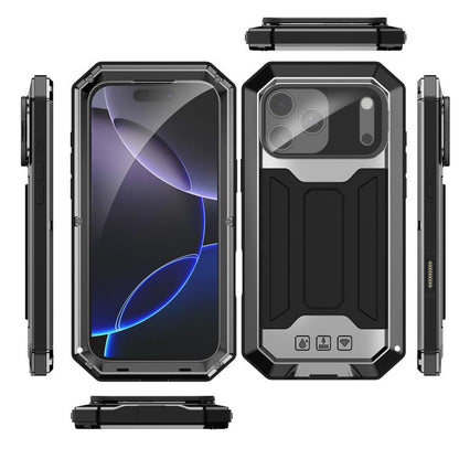 For iPhone 17 Pro R-JUST Sliding Camera IP54 Life Waterproof Holder Phone Case(Black) by R-JUST