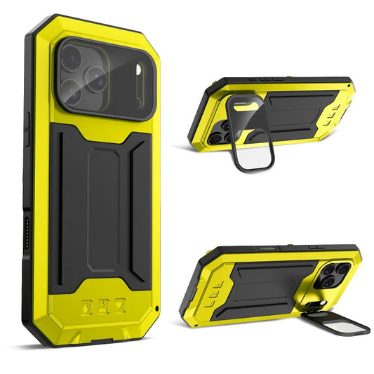For iPhone 17 Pro R-JUST Sliding Camera IP54 Life Waterproof Holder Phone Case(Yellow) by R-JUST