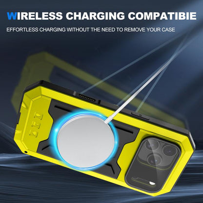 For iPhone 17 Pro R-JUST Sliding Camera IP54 Life Waterproof Holder Phone Case(Yellow) by R-JUST
