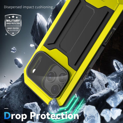 For iPhone 17 Pro R-JUST Sliding Camera IP54 Life Waterproof Holder Phone Case(Yellow) by R-JUST