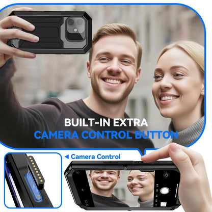 For iPhone 17 R-JUST Sliding Camera IP54 Life Waterproof Holder Phone Case(Black) by R-JUST