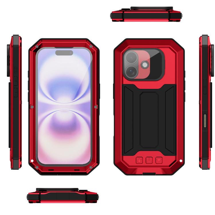 For iPhone 17 R-JUST Sliding Camera IP54 Life Waterproof Holder Phone Case(Red) by R-JUST