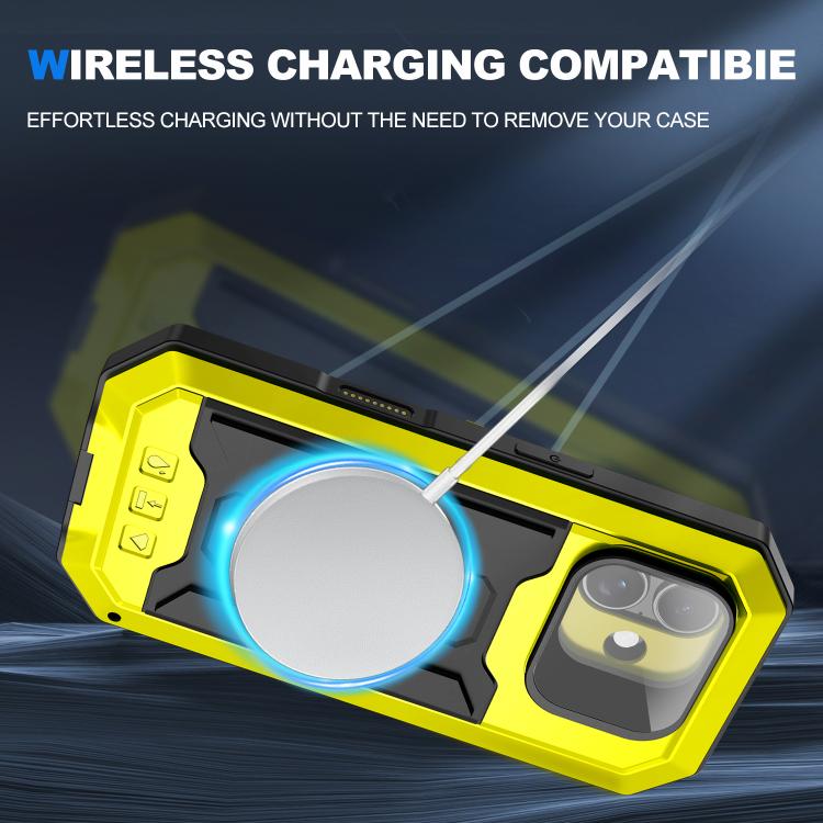 For iPhone 17 R-JUST Sliding Camera IP54 Life Waterproof Holder Phone Case(Yellow) by R-JUST