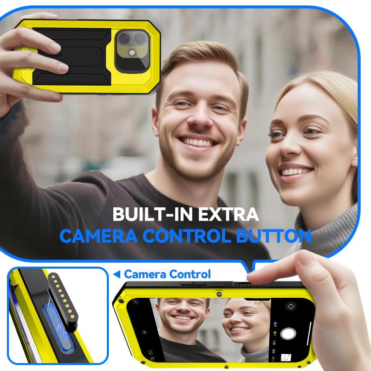 For iPhone 17 R-JUST Sliding Camera IP54 Life Waterproof Holder Phone Case(Yellow) by R-JUST