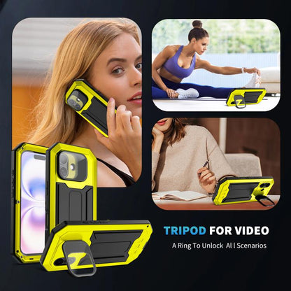 For iPhone 17 R-JUST Sliding Camera IP54 Life Waterproof Holder Phone Case(Yellow) by R-JUST