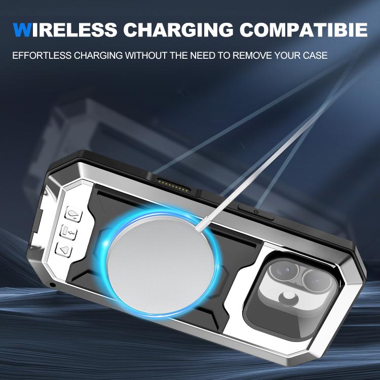 For iPhone 17 R-JUST Sliding Camera IP54 Life Waterproof Holder Phone Case(Silver) by R-JUST