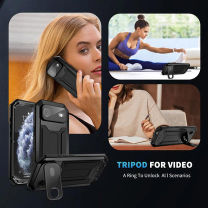 For iPhone Air R-JUST Sliding Camera IP54 Life Waterproof Holder Phone Case(Black) by R-JUST