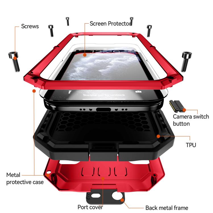 For iPhone Air R-JUST Sliding Camera IP54 Life Waterproof Holder Phone Case(Red) by R-JUST