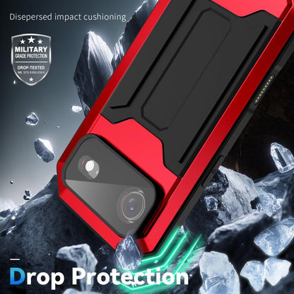 For iPhone Air R-JUST Sliding Camera IP54 Life Waterproof Holder Phone Case(Red) by R-JUST