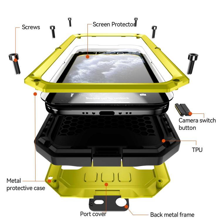 For iPhone Air R-JUST Sliding Camera IP54 Life Waterproof Holder Phone Case(Yellow) by R-JUST